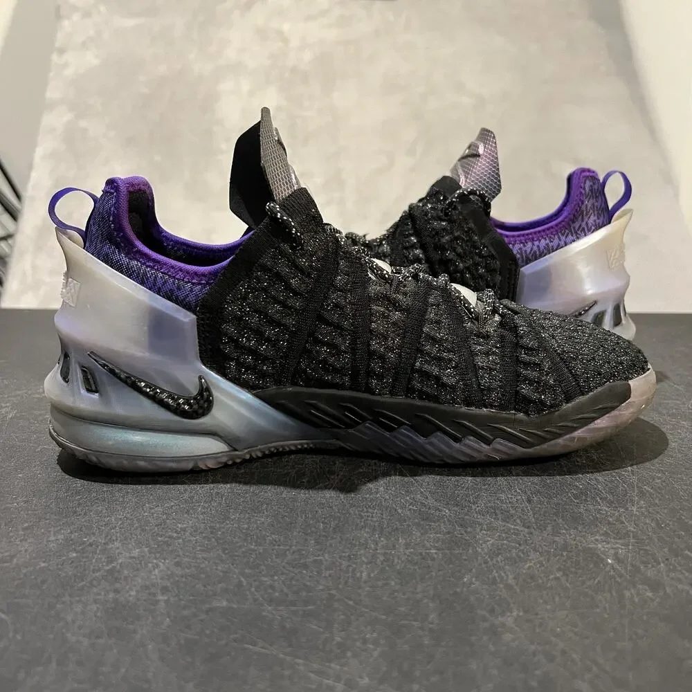 Nike LeBron 18 The Chosen 2 Mbappe Shoes Youth Size 6.5Y Black Purple CT4677-001